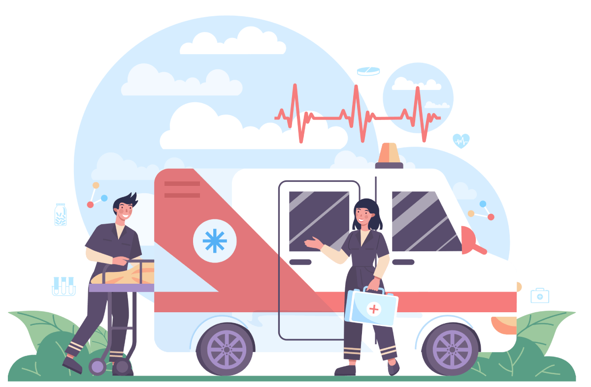 Healthcare worker speaking to a patient clearly in an emergency setting - Verbara